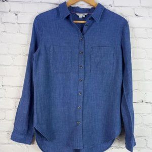 Boden 100% Linen Button Front Blouse